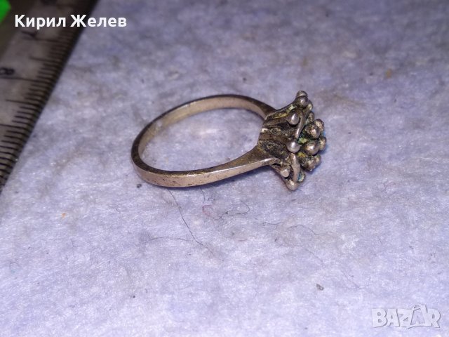 СТАР ФЛОРАЛЕН АРТ НУВО СРЕБЪРЕН ПРЪСТЕН РЪЧНА ИЗРАБОТКА 38492, снимка 6 - Антикварни и старинни предмети - 41462063