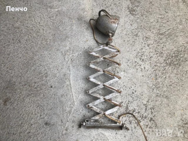 стара разтегателна, промишлена лампа, снимка 1