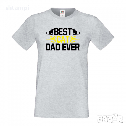 Мъжка тениска Best Cat Dad Баща, Дядо,Празник,Татко,Изненада,Повод,Рожден ден, Имен Ден,, снимка 2 - Тениски - 36503800