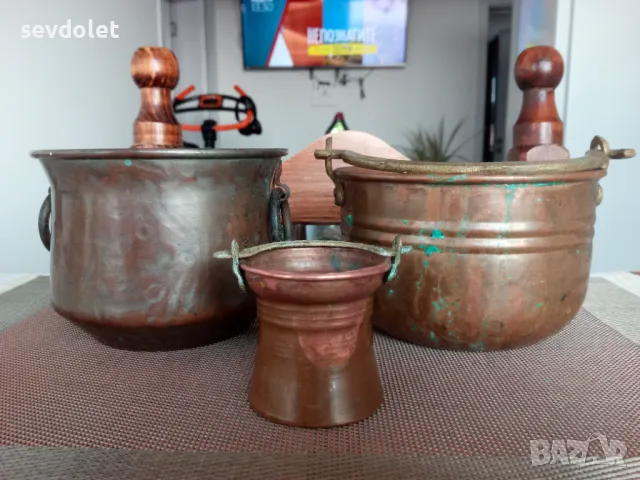 Красив,старинен бакър(менче,котле)--10 литра.Цената не подлежи на коментар., снимка 5 - Други - 48074245