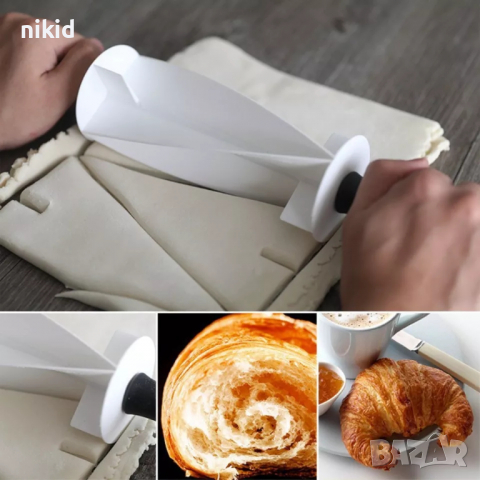 Пластмасов Ролер уред нож бързо рязане триъгълници кроасани тесто тип точилка сладкарство кифлички