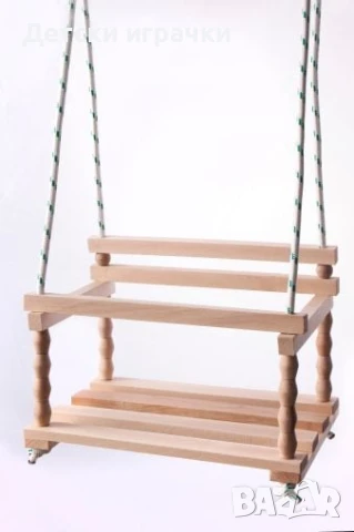 Детска дървена люлка с въжета