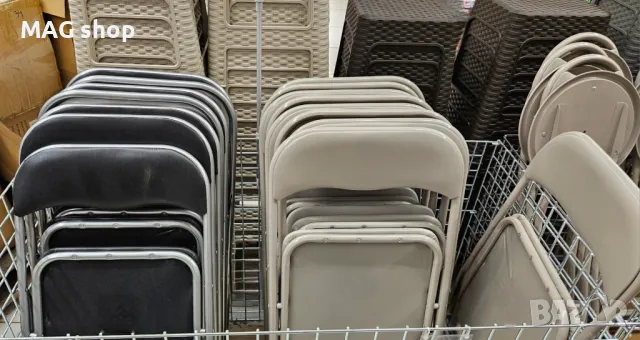 НОВИ сгъваеми столове Потребителски посетителски сгъваем стол ЕКО КОЖА , снимка 2 - Столове - 47198316