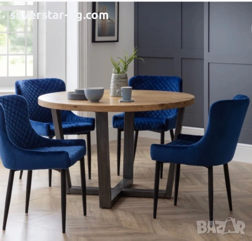 Трапезни столове син 6 бр, снимка 3 - Столове - 53142399