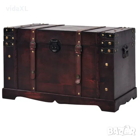 vidaXL Винтидж сандък за съкровища, дърво, 66x38x40 см（SKU: 245478）