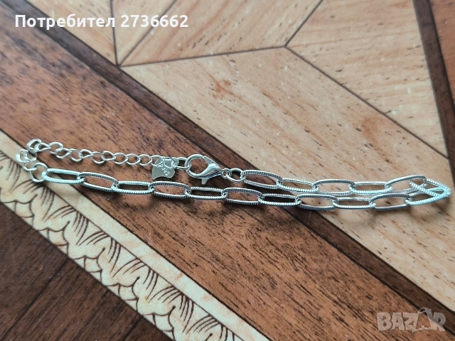 Нежна сребърна гривна , снимка 5 - Гривни - 53796486