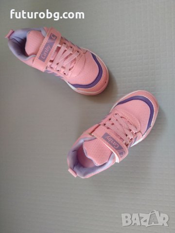 Розови маратонки с лилав акцент, снимка 2 - Детски маратонки - 34277412