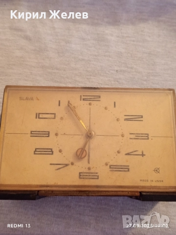 Настолен механичен будилник СЛАВА СССР рядък за КОЛЕКЦИОНЕРИ 49135