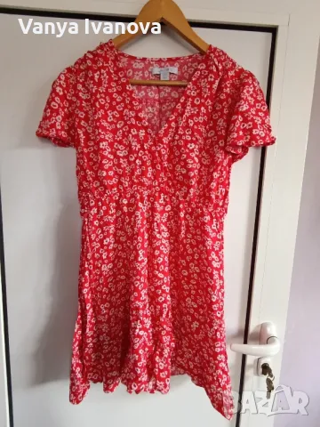 Аmisu червена рокля на бели цветчета , снимка 8 - Рокли - 50044711