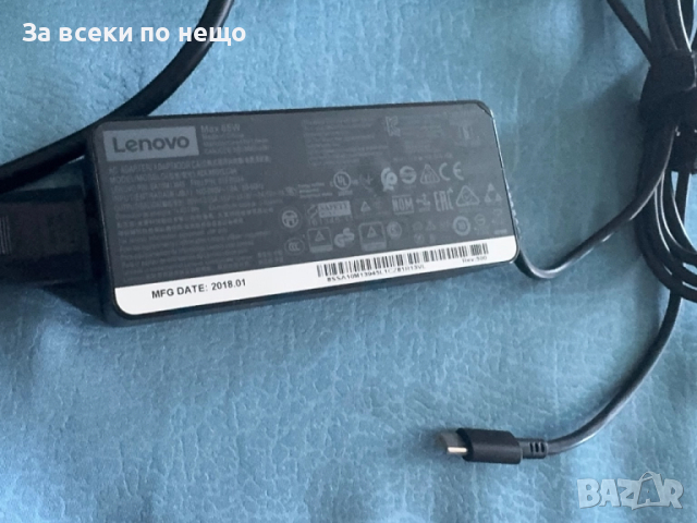 Оригинално Зарядно за лаптоп Lenovo 65W, USB-C , Type C 