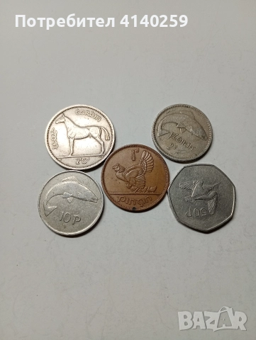 ИРЛАНДИЯ МОНЕТИ ЛОТ 2 ШИЛИНГА 1963 Г 1 ПЕНИ 1963 Г 