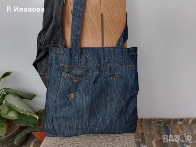 Дънкова чанта, рециклирана, еко , снимка 2 - Чанти - 49977774