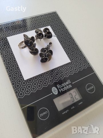 Авторски сет от сребро - Колие, пръстен, обици, снимка 5 - Бижутерийни комплекти - 39887553