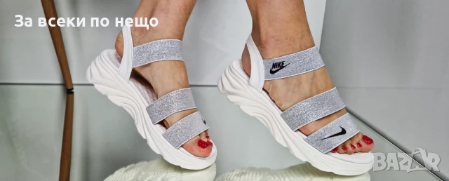 Nike Дамски Сиви Сандали С Бяла Подметка Найк от 36 до 41 номер Код P746, снимка 2 - Сандали - 50679013