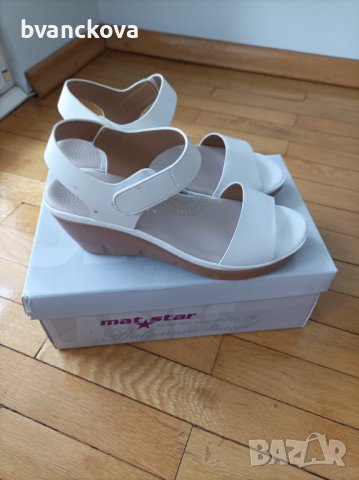 Дамски бели сандали Mat Star, снимка 2 - Сандали - 41453083