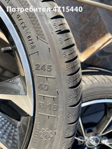 Продавам гуми с джанти:  Гуми: Kleber-летни 245/40/18  Гумите са на 2 сезона в много добро състояние, снимка 7 - Гуми и джанти - 53645630