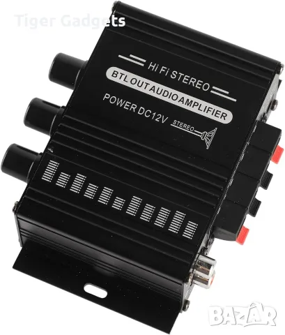 AK270 Mini Stereo Amplifier – 2-канален аудио усилвател с 3.5mm AUX, Bass и Treble, снимка 8 - Ресийвъри, усилватели, смесителни пултове - 56113164
