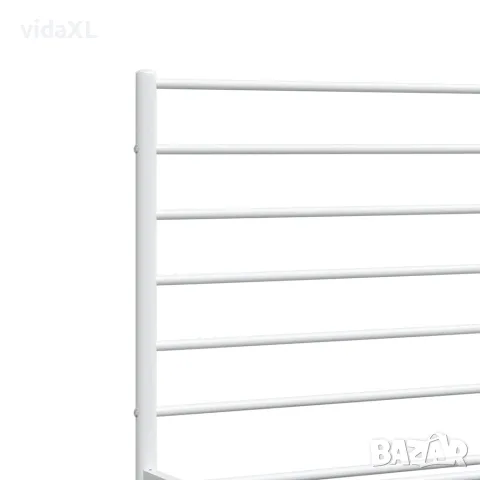 vidaXL Метална рамка за легло с горна табла, бяла, 120x200 см, снимка 9 - Спални и легла - 56147196