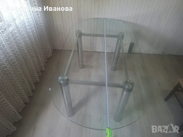 Голяма стъклена маса 190/90см, снимка 3 - Маси - 56410332