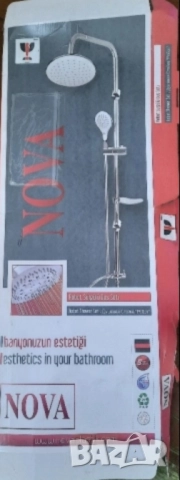 Душ система със стационарен и подвижен душ, снимка 5 - Душове - 52431662