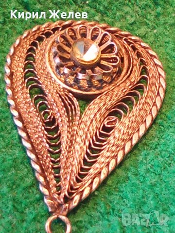 СТАРИНЕН ФИЛИГРАНЕН СРЕБЪРЕН/ПОСРЕБРЕН МЕДАЛЬОН РЪЧНА МАЙСТОРСКА ИЗРАБОТКА 20511, снимка 9 - Колиета, медальони, синджири - 32318681