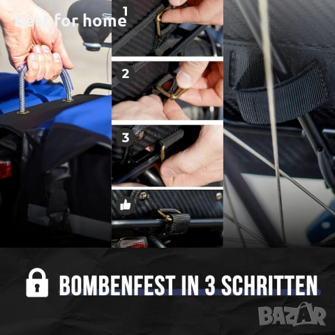 Комплект от 2 велосипедни чанти за багажник Forrider, водоустойчиви, снимка 3 - Аксесоари за велосипеди - 53838565