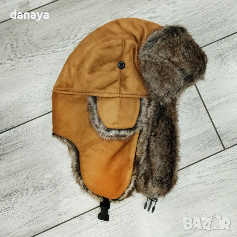 3279 Червена зимна шапка тип ушанка, снимка 13 - Шапки - 38910008