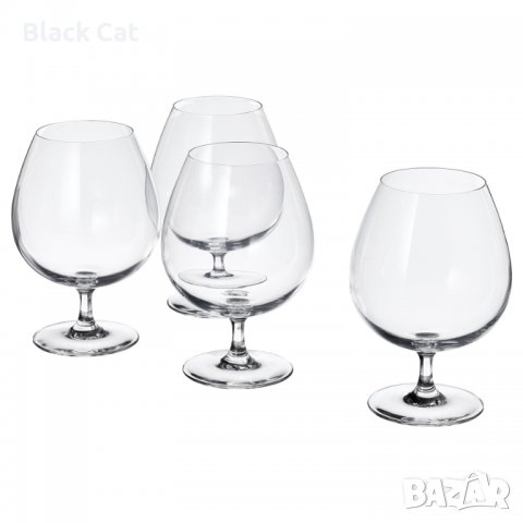 "IKEA" / "ИКЕА" – 2 нови огромни стъклени чаши за алкохол (бренди, коняк, уиски, ром), стъклена чаша
