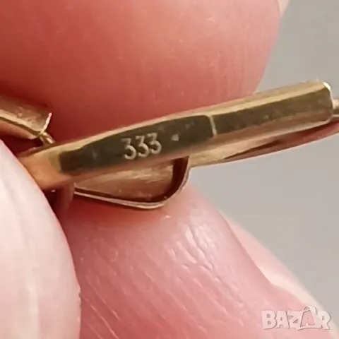 Нежни антикварни  немски златни обеци-8к, снимка 4 - Обеци - 49368927