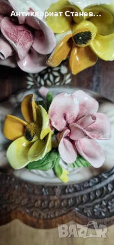 Прекрасен супник с 3д цветя в стил Басано Италия , снимка 11 - Съдове за готвене - 52869440