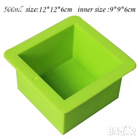 500 мл ml голям куб квадрат силиконов молд форма калъп за отливки сапун печива кашпа, снимка 3 - Форми - 26879214