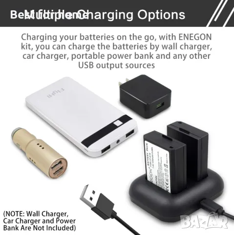 LP-E10 ENEGON Батерии и бързо двойно зарядно за Canon EOS, снимка 9 - Батерии, зарядни - 48483245