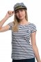 Нов дамски моряшки сет: тениска и капитанска шапка, снимка 1 - Тениски - 29975158