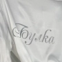 Сатенен халат с надпис Булка в сребристо, снимка 2