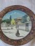 Стара ръчно рисувана декоративна чиния, снимка 2
