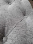Светло сива табуретка от плат тип Честърфийлд, снимка 5