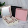 Кожено куфарче за бижута с огледало, снимка 1 - Подаръци за жени - 41955158