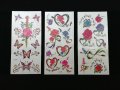 Цветни временни татуировки - различни видове - цена за лист 2,80 лв - рози, сърца, пеперуди