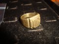 СТАР ПОЗЛАТЕН БРОНЗОВ ПРЪСТЕН ОРНАМЕНТИРАН РЪЧНО МАЙСТОРСКА АРТ ИЗРАБОТКА МАСИВЕН 20312, снимка 2