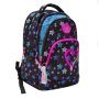 Ученическа раница с колелца, Звезди/ сърце, 36x16x46 см, Черна, снимка 2