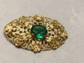 Старинна чешка брошка с кристал, снимка 2