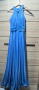 Синя рокля от воал с брокат, снимка 1 - Рокли - 44642602