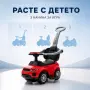 Детска кола за яздене 3 в 1 Baby Mix с родителска дръжка, червена, снимка 3