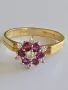 Златен пръстен с Диаманти и Рубини 18 карата проба 750, снимка 12