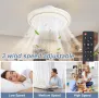 Вентилатор за таван със светлини RGB, 50 см модерен LED с дистанционно, 3 скорости, бял, снимка 5