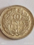 Сребърна монета 10 цента 1937г. Недерландия Кралица Вилхелмина за КОЛЕКЦИЯ 28533, снимка 1