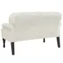 vidaXL Пейка с облегалка, кремава, 119,5x64,5x75 см, кадифе, снимка 5