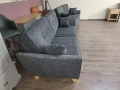 Сив комплект дивани от плат тройка и двойка, снимка 7