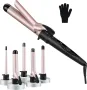 GINTOGE 5 в 1 Маша за коса за къдрене със сменяеми керамични цилиндъри от от 0,6 до 3 см, снимка 1