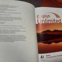 Учебник и тетрадка English Unlimited A1 Starter Coursebook+Self-study Pack, снимка 3 - Чуждоезиково обучение, речници - 41728540